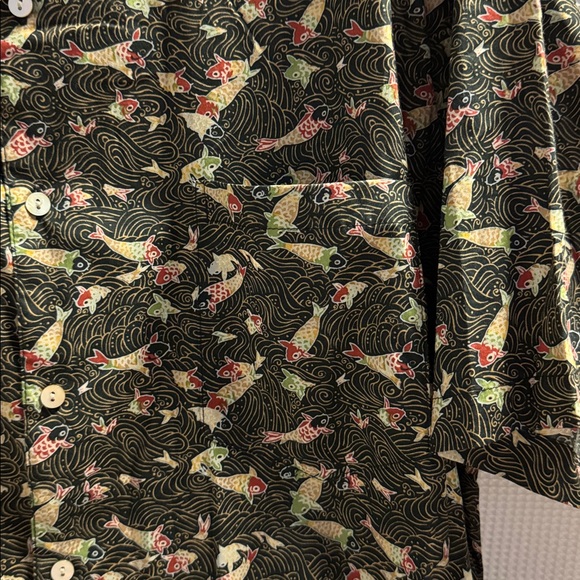 Tori Richard Honolulu Hawaii Aloha Shirt Cotton Lawn Koi Fish Button Down Sz XL - Picture 10 of 14